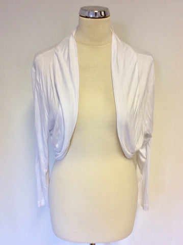 BRAND NEW POMODORO WHITE 3/4 SLEEVE BOLERO TOP SIZE 20