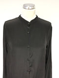 BRAND NEW ANNETTE GORTZ BLACK SILK DETACHABLE COLLAR LONG OVERSIZE SHIRT SIZE 36 UK 10