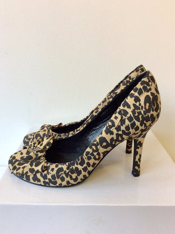 BRAND NEW OFFICE BLACK & CAMEL LEOPARD PRINT HEELS SIZE 7.5/41