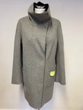 MAX MARA BLACK & GREY WOOL REVERSIBLE 3/4 LENGTH COAT SIZE 14