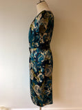 LAURA ASHLEY FLORAL PRINT BELTED CAP SLEEVE DRESS SIZE 14