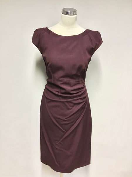 COAST BURGUNDY CAP SLEEVE PENCIL DRESS SIZE 14