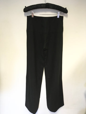 SARA BERMAN BLACK HIGH WAIST 100% WOOL WIDE LEG TROUSERS SIZE 8