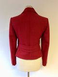 HOBBS DARK RED WOOL JACKET SIZE 10