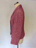 MINUET PINK LINEN JACKET & TROUSER SUIT SIZE 10/12