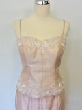 BRAND NEW VENI INFANTINO FOR ROLAND JOYCE PALE PINK BEADED SILK SPECIAL OCCASION/ MOTHER OF THE BRIDE OUTFIT SIZE 10