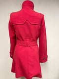 MARKS & SPENCER RED BELTED TRENCH COAT SIZE 8