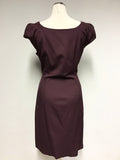 COAST BURGUNDY CAP SLEEVE PENCIL DRESS SIZE 14