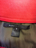 MARC JACOBS KHAKI & ORANGE RIB KNIT ZIP UP JACKET SIZE S