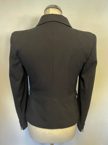 MARKS & SPENCER BLACK FITTED JACKET & PENCIL SKIRT SUIT SIZE 8