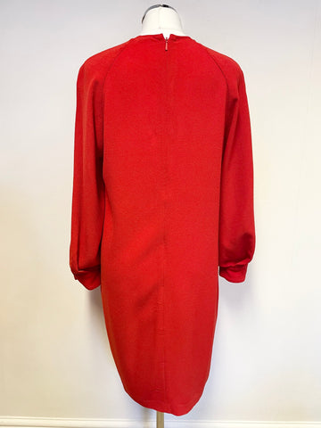 WHISTLES RED LONG SLEEVED SHIFT DRESS SIZE 14