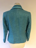 HOBBS TURQOUISE RIBBON TRIM JACKET SIZE 10