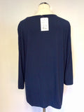 BRAND NEW BARBARA LEBEK DARK BLUE,GREY & SILVER PRINT TOP SIZE 20