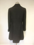 PLANET BLACK EMBOSSED PRINT KNEE LENGTH COAT SIZE 14