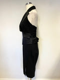 KAREN MILLEN BLACK HALTER NECK SPECIAL OCCASION PENCIL DRESS SIZE 10