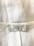 CREA CONCEPT WHITE LINEN & KNIT WAISTCOAT SLEEVELESSMIDI DRESS SIZE 14