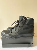 UNISEX CONVERSE BLACK & DARK GREEN GORTEX LACE UP HIGH TOP TRAINERS/ BOOTS SIZE 9