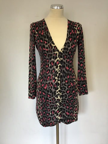 TEMPERLEY ANIMAL PRINT LONG WOOL CARDIGAN SIZE M