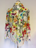 PUNT ROMA MULTI COLOURED PRINT LONG SLEEVE SHIRT SIZE 16