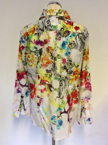 PUNT ROMA MULTI COLOURED PRINT LONG SLEEVE SHIRT SIZE 16