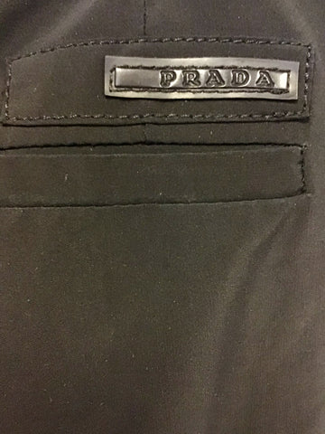 PRADA BLACK CAPRI PANTS WITH ZIP TRIMS SIZE 38 UK 10