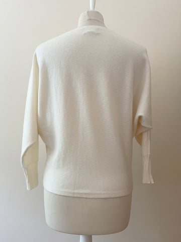 BRAND NEW PURE COLLECTION IVORY 100% CASHMERE BATWING JUMPER SIZE 8