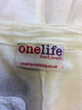 ONE LIFE WHITE COTTON OVERSIZE LAGENLOOK TOP SIZE M