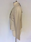 BRAND NEW CCDK COPENHAGEN DESERT BEIGE BOX JACKET & HIGH WAISTED TROUSER SUIT SIZE 14