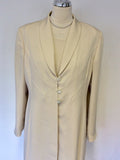 JACQUES VERT CREAM DRESS & MATCHING COAT SIZE 14/16