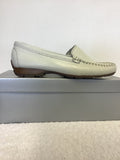 BRAND NEW JANE SHILTON ISABELLA WHITE LEATHER LOAFER FLATS SIZE 4/37