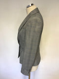 TED BAKER BLUE & GREY CHECK TAILORED JACKET & PENCIL SKIRT SUIT SIZE 2 UK 10