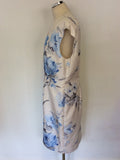 JACQUES VERT BLUE & WHITE FLORAL PRINT SPECIAL OCCASION DRESS SIZE 18