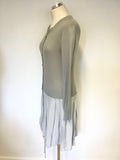 SITA MURT GREY COTTON & CASHMERE LONG SLEEVE KNIT TOP & PLEATED SKIRT DRESS SIZE 44 UK 12