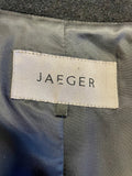 JAEGER BLACK ANGORA & WOOL MID LENGTH TIE BELT COAT SIZE 16