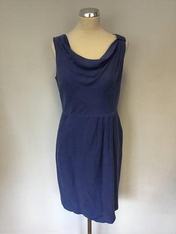 LK BENNETT LEOMA BLUE PENCIL DRESS SIZE 12