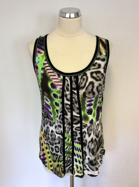 MARCCAIN SPORT PRINT SLEEVELESS VEST TOP SIZE N6 UK 18/20