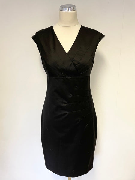 TED BAKER BLACK WOOL BLEND SLEEVELESS PENCIL DRESS SIZE 2 UK 10/12