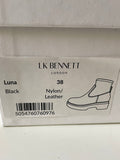 LK BENNETT LUNA BLACK LEATHER ANKLE BOOTS  SIZE 5/38