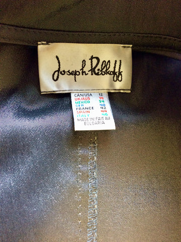 JOSEPH RIBKOFF DARK GREY & BLUE TRIMS OCCASION COAT SIZE 14