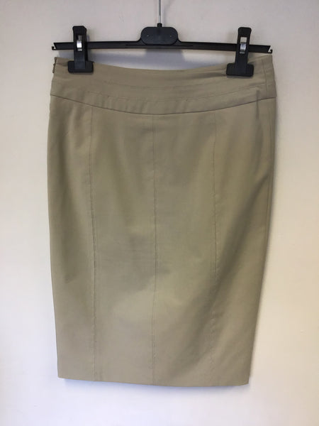 KAREN MILLEN BEIGE PENCIL SKIRT SIZE 8