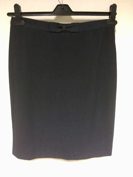 BRAND NEW HOBBS INVITATION NAVY BLUE BOW TRIM PENCIL SKIRT SIZE 12