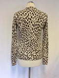 MONSOON BROWN & CREAM ANIMAL PRINT CARDIGAN SIZE 12