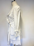 BRAND NEW ALICE BY TEMPERLEY COLETTE WHITE BROIDIERE ANGLAISE FRILL DRESS SIZE 10