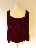 EAST RED VELVET TOP SIZE 12