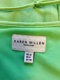 KAREN MILLEN GREEN SILK EMBELLISHED SPECIAL OCCASION DRESS SIZE 12