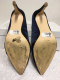 ROLAND CARTIER NAVY BLUE SATIN HEELS SIZE 5/38