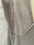 SENAS GREY LINEN DUAL LAYER DRAPED FRONT LONG LINE CARDIGAN SIZE L