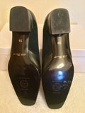 BRAND NEW HERZAG DARK GREEN SUEDE & LEATHER COURT SHOES SIZE 5/38