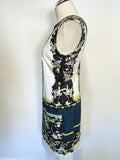 ERDEM FLORAL PRINT SLEEVELESS COTTON & SILK LINED SHIFT DRESS SIZE 12