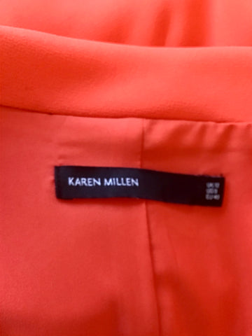 KAREN MILLEN ORANGE SLEEVELESS TIE BELT DRESS SIZE 12